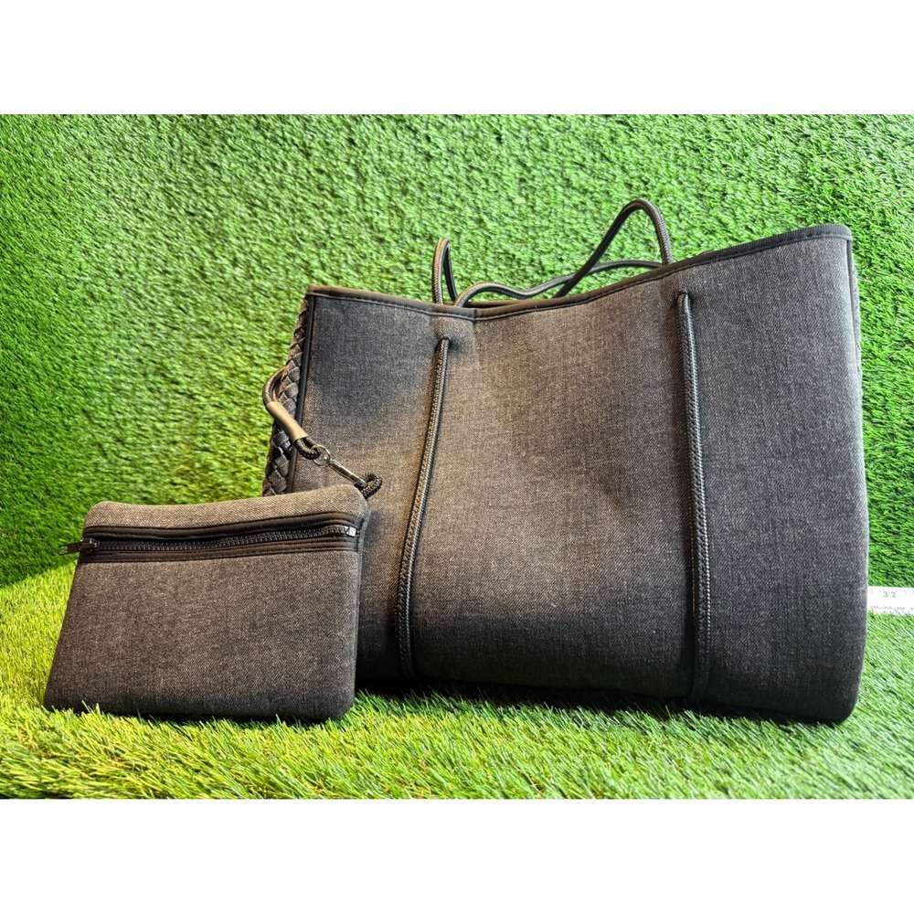 Haute Shore Greyson Neoprene Tote Bag Charcoal Grey Woven Large Travel Bag Pouch